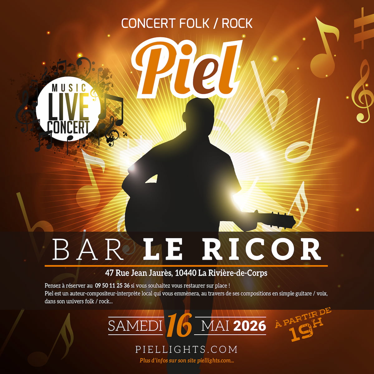 2026 04 29 Concert Piel LIGHTS au Bar Pizzeria LE RICOR La Rivière de Corps CARRE
